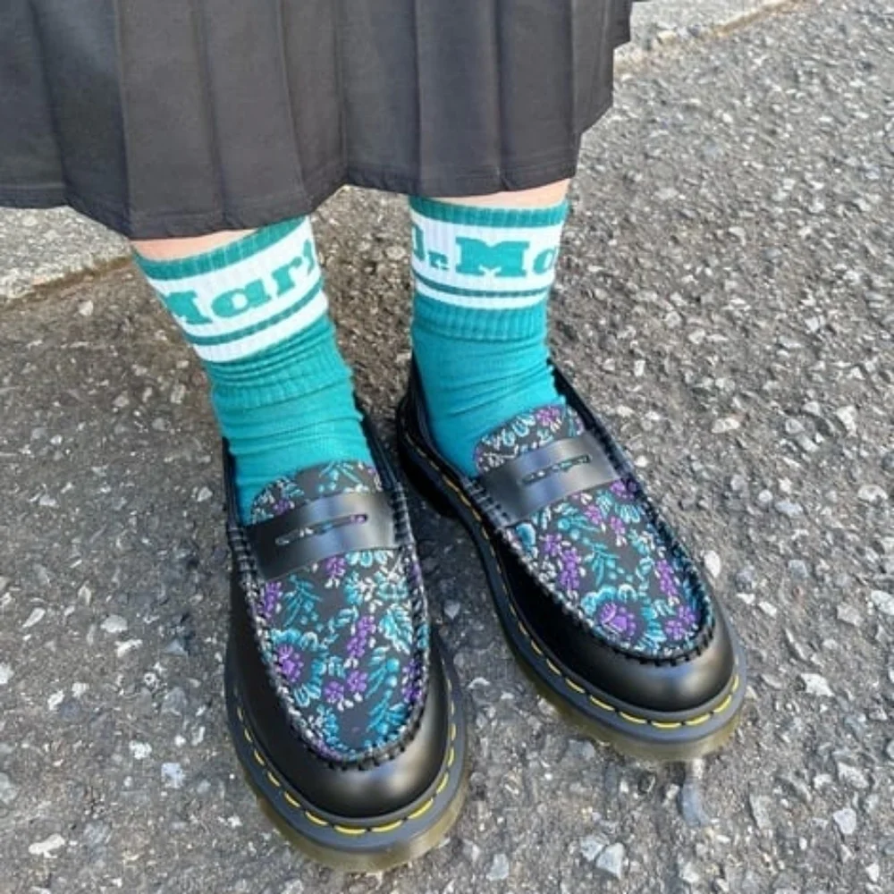 DR. MARTENS PENTON FLORAL JACQUARD LOAFERS - Picture 9 of 10